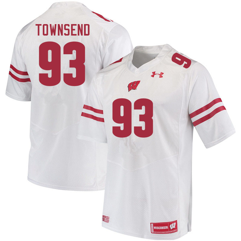 Wisconsin Badgers Men's #93 Isaac Townsend NCAA Under Armour Authentic White College Stitched Football Jersey LL40T25WG